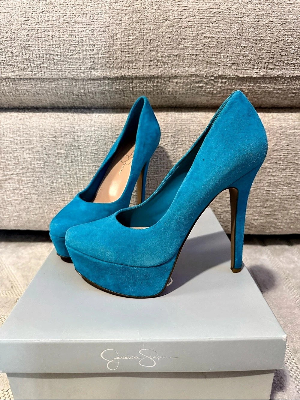 Jessica Simpson Waleo Blue Platform Heels